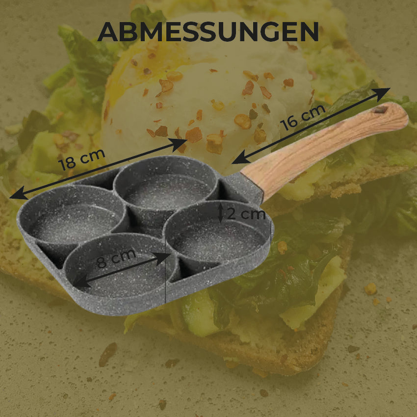 Antihaft Omelette Pfanne mit 4 Mulden