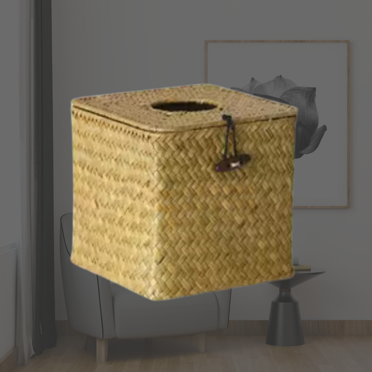 Stilvolle Taschentuchbox aus Rattan